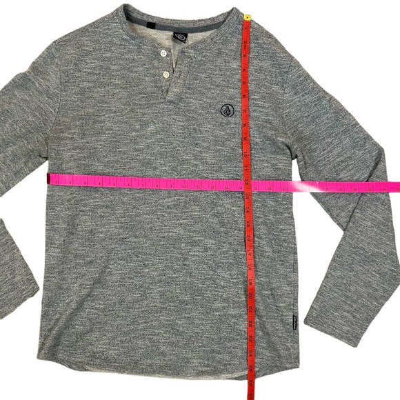 Volcom‎ Men’s Heather Blue Gray Henley Pullover Shirt - Small - Picture 4 of 6